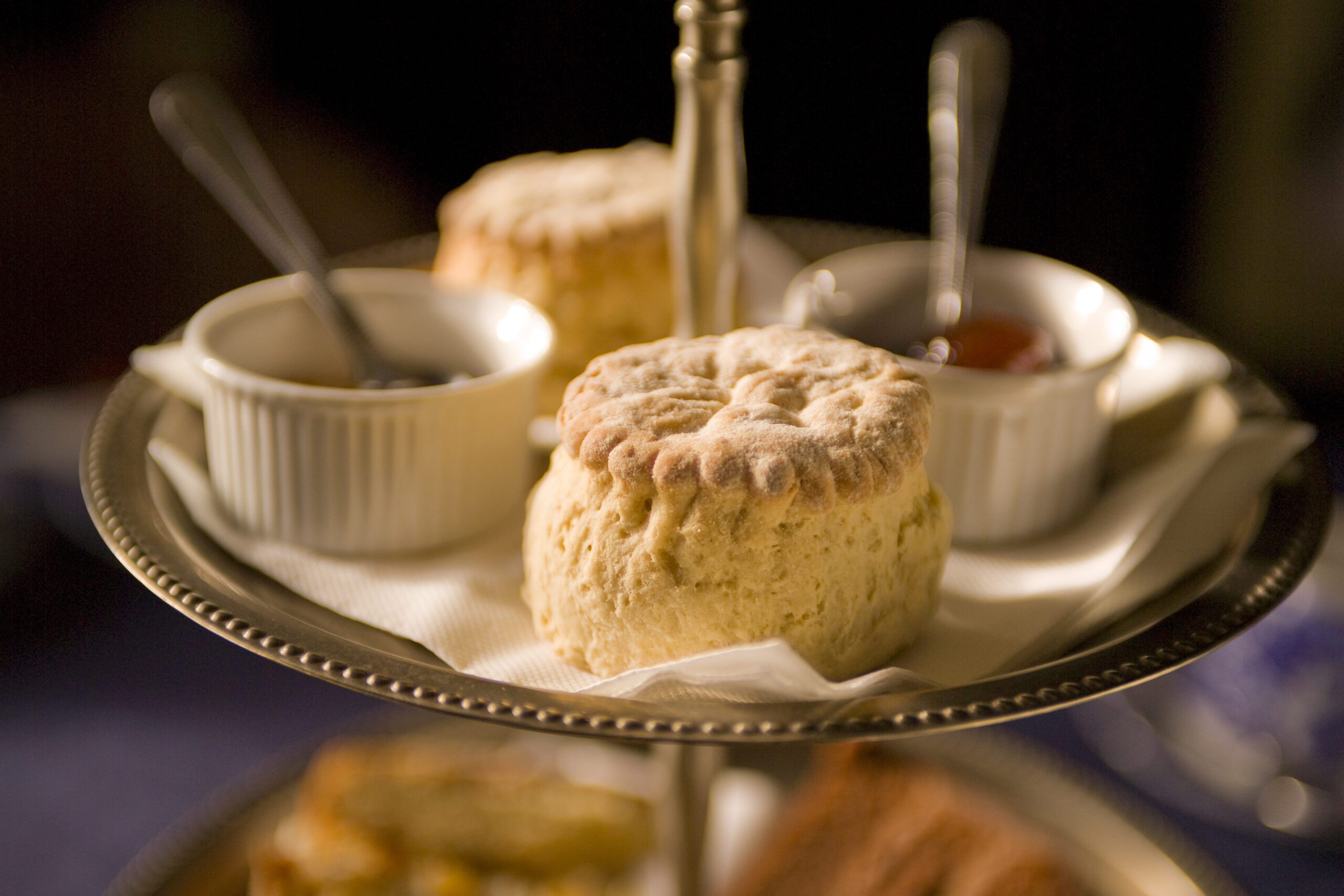 Scone on cake stand