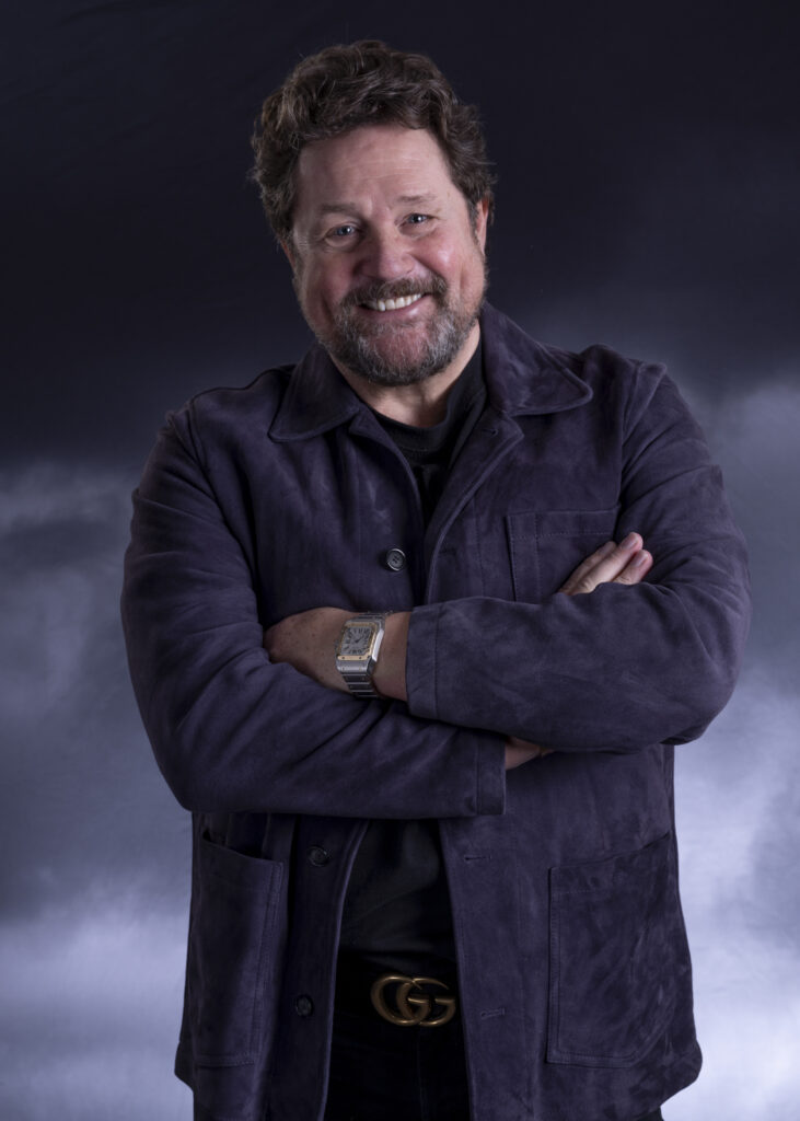 Against Sky background, Michael Ball - Singer, author, presenter. Celebrity portrait photograph by Lorentz Gullachsen.