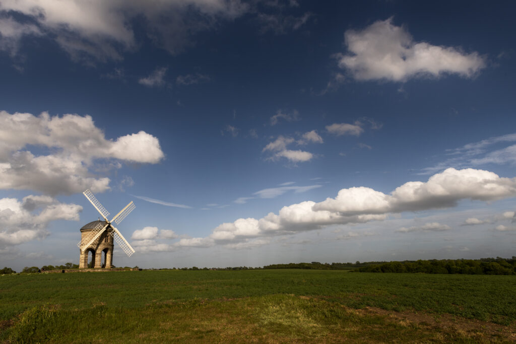 Windmill with big sky - in sunny weather