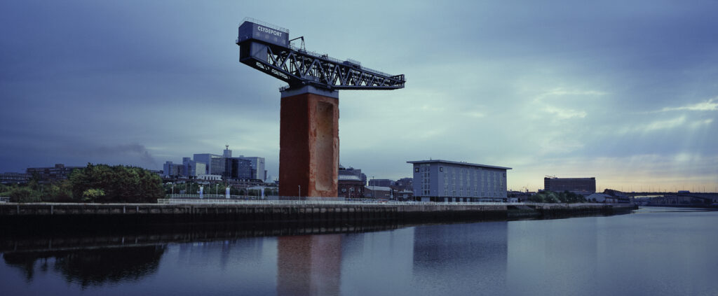 crane with brick as part of structure