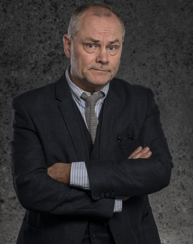 Jack Dee - comedian and author. Portrait photograph by Lorentz Gullachsen