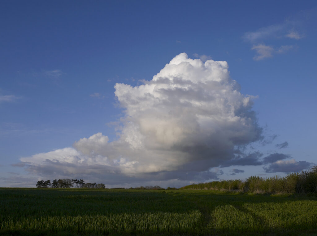 Large Cumulas Nimbus cloud over field